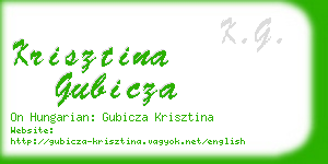 krisztina gubicza business card